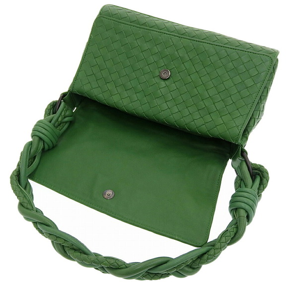 Bottega Veneta Shoulder One Green Leather Intrecciato Bag - Picture 7 of 8